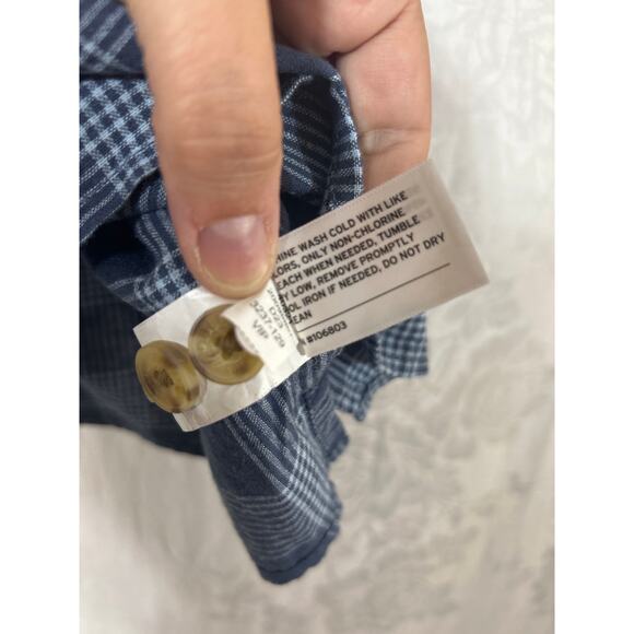 Duluth Button Up 3X Blue Plaid NEW Relaxed Untucked Hemp Organic Cotton Vented - Picture 11 of 15